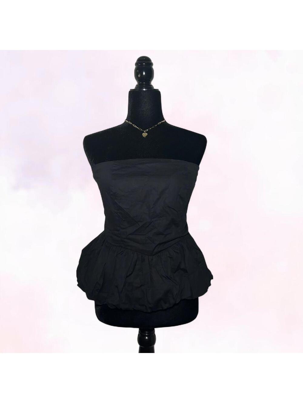 NWT Black Bubble Top Coquette Minimalist Size M